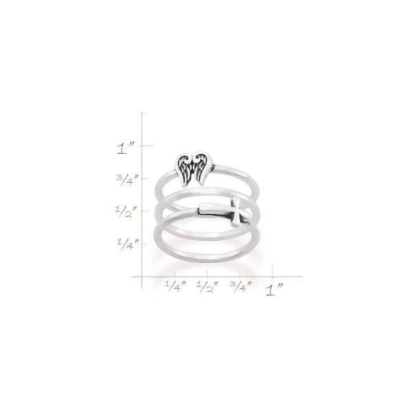 James Avery Artisan Jewelry Rings-Angel Wings And Horizon Cross Ring Set