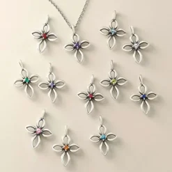 James Avery Artisan Jewelry Pendants-Avery Remembrance Birthstone Cross Pendant