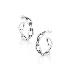 James Avery Artisan Jewelry Earrings-Beaded Connected Links Hoops