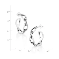 James Avery Artisan Jewelry Earrings-Beaded Connected Links Hoops