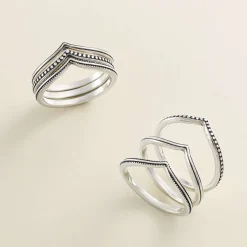 James Avery Artisan Jewelry Rings-Chevron Ring Set