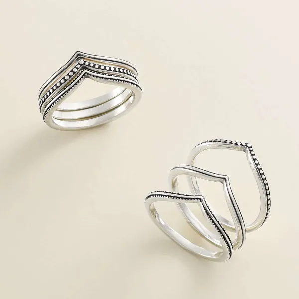 James Avery Artisan Jewelry Rings-Chevron Ring Set