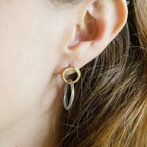 James Avery Artisan Jewelry Earrings-Connected Circles Drop Earrings