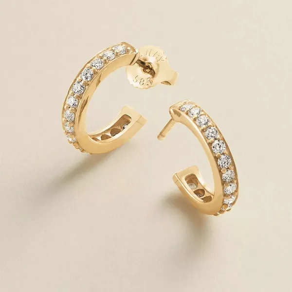 James Avery Artisan Jewelry Earrings-Delicate Pave Diamond Hoops