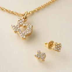 James Avery Artisan Jewelry Earrings-Delicate Pave Diamond Texas Studs
