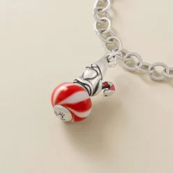 James Avery Artisan Jewelry Charms-Enamel Christmas Gnome Art Glass Charm