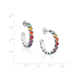 James Avery Artisan Jewelry Earrings-Enamel Connected Hearts Hoops