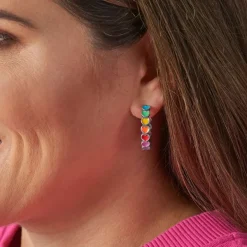 James Avery Artisan Jewelry Earrings-Enamel Connected Hearts Hoops