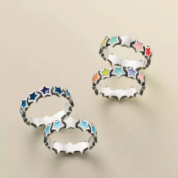 James Avery Artisan Jewelry Rings-Enamel Connected Stars Ring