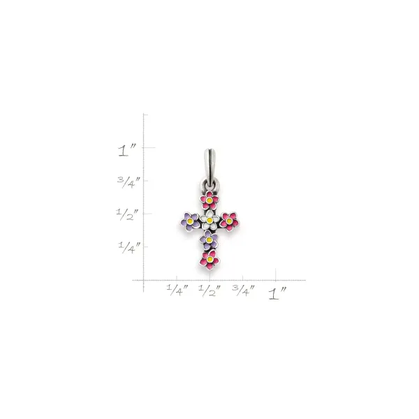James Avery Artisan Jewelry Pendants-Enamel Floral Cross Pendant