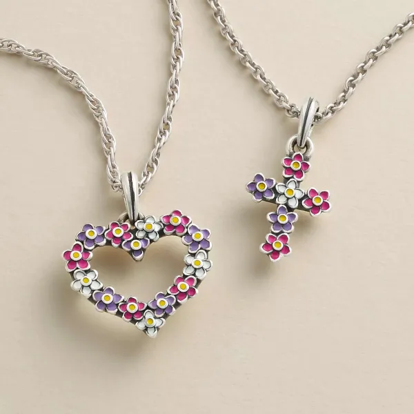 James Avery Artisan Jewelry Pendants-Enamel Floral Cross Pendant