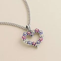 James Avery Artisan Jewelry Pendants-Enamel Floral Heart Wreath Pendant