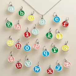 James Avery Artisan Jewelry Charms-Enamel Initial Disc Charm