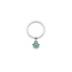 James Avery Artisan Jewelry Rings-Enamel Mini Flower Charm Dangle Ring