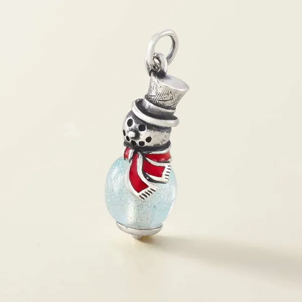 James Avery Artisan Jewelry Charms-Enamel Snowman Art Glass Charm