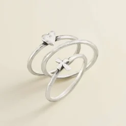 James Avery Artisan Jewelry Rings-Faith And Love Ring Set