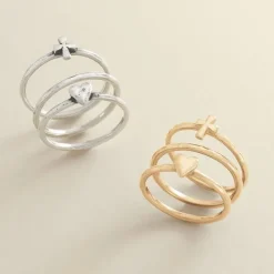 James Avery Artisan Jewelry Rings-Faith And Love Ring Set