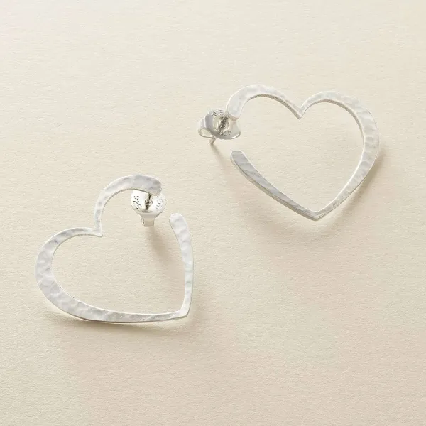 James Avery Artisan Jewelry Earrings-Forged Hearts Hoops
