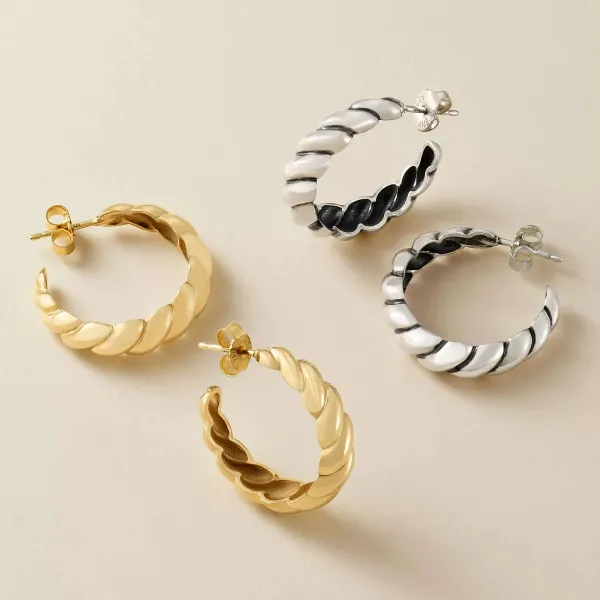James Avery Artisan Jewelry Earrings-Half Twist Hoops
