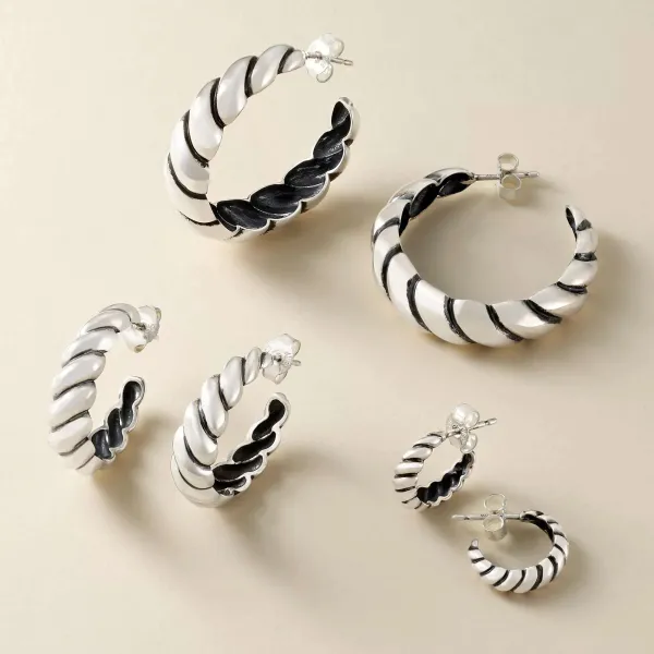 James Avery Artisan Jewelry Earrings-Half Twist Hoops