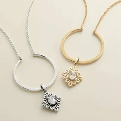 James Avery Artisan Jewelry Necklaces And Chains-Hammered Circle Changeable Charm Necklace