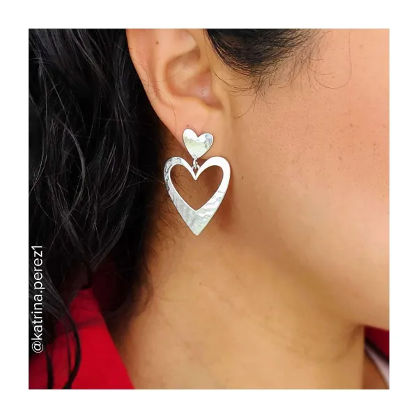 James Avery Artisan Jewelry Earrings-Hammered Double Heart Drop Earrings