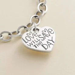 James Avery Artisan Jewelry Charms-Love Will Save The Day Heart Charm