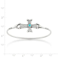 James Avery Artisan Jewelry Bracelets-Mission Cross Hook-On Bracelet With Turquoise