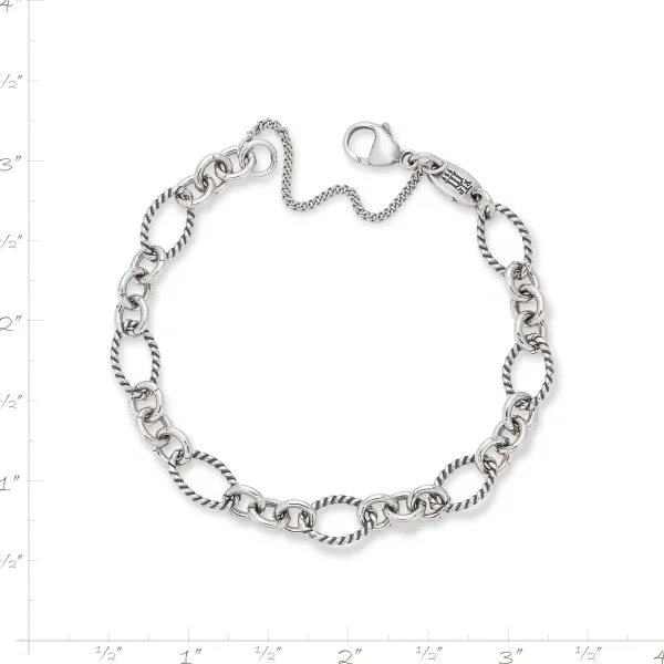 James Avery Artisan Jewelry Bracelets-Oval Twist Charm Bracelet