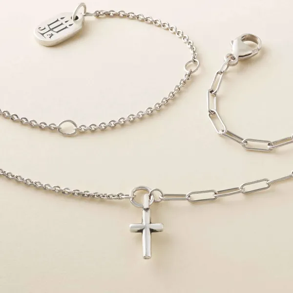 James Avery Artisan Jewelry Necklaces And Chains-Paired Chains Cross Necklace