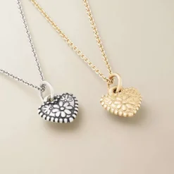 James Avery Artisan Jewelry Charms-Petite Floral Heart Charm