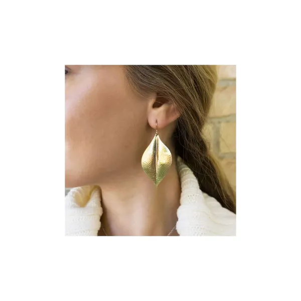 James Avery Artisan Jewelry Earrings-Repousse Leaf Dangle Earrings
