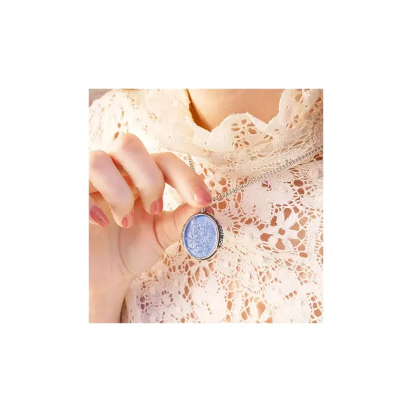 James Avery Artisan Jewelry Pendants-Sculpted Bluebonnet Layered Gemstone Pendant