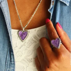 James Avery Artisan Jewelry Rings-Sculpted Heart And Tulips Layered Gemstone Ring