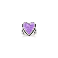 James Avery Artisan Jewelry Rings-Sculpted Heart And Tulips Layered Gemstone Ring