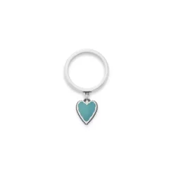 James Avery Artisan Jewelry Rings-Small Enamel Heart Charm Dangle Ring