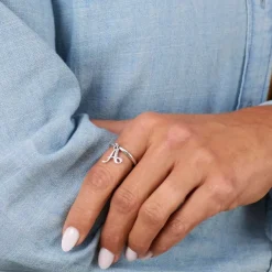 James Avery Artisan Jewelry Rings-Small Script Initial Charm Dangle Ring