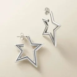James Avery Artisan Jewelry Earrings-Star Hoops