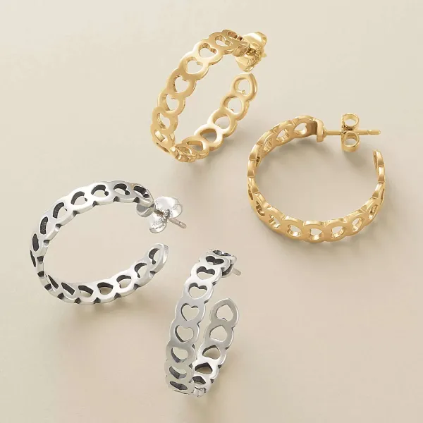 James Avery Artisan Jewelry Earrings-Tiny Hearts Hoops