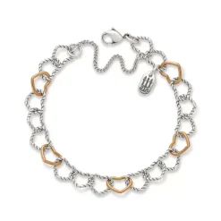 James Avery Artisan Jewelry Bracelets-Twisted Wire Connected Hearts Charm Bracelet