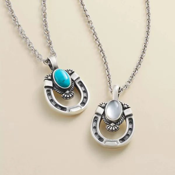 James Avery Artisan Jewelry Pendants-Western Horseshoe Gemstone Pendant